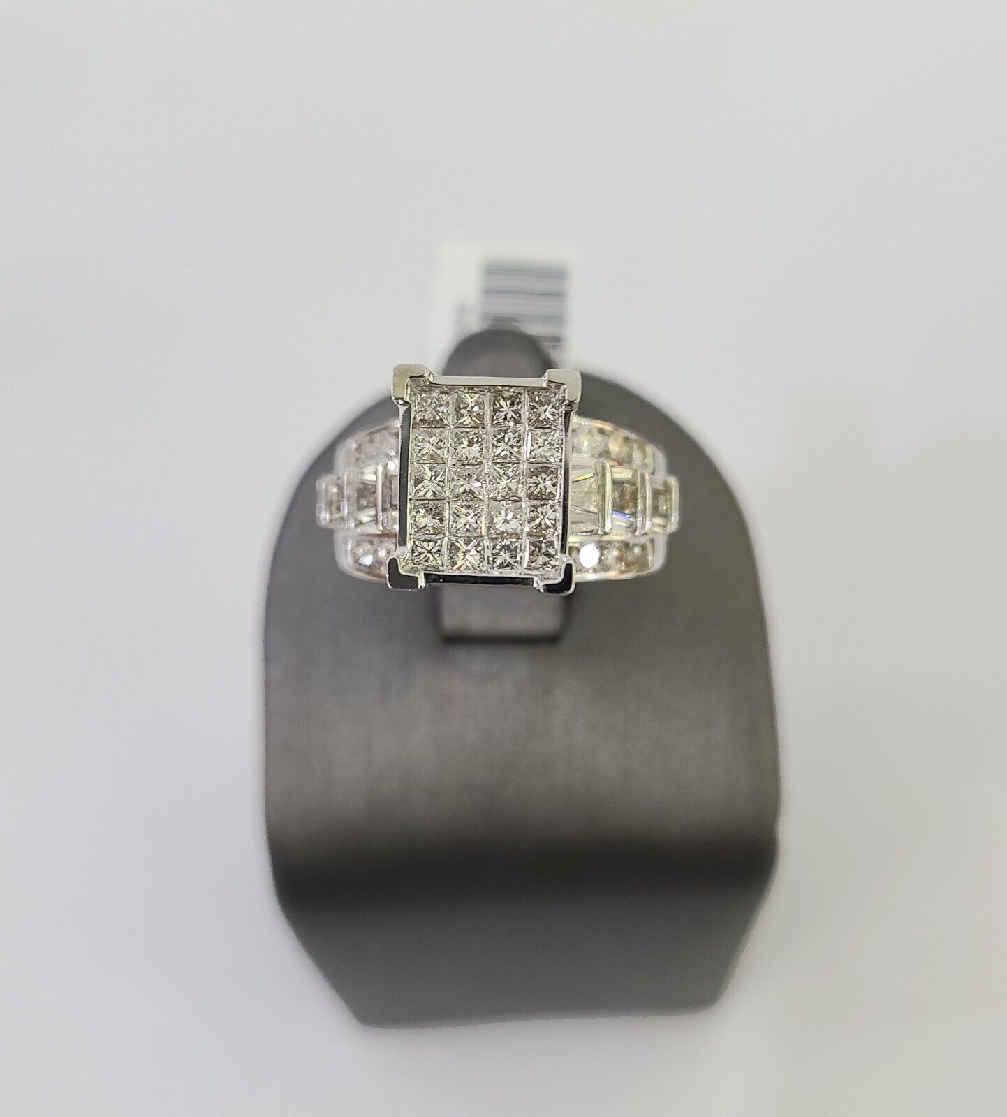 REAL 14k White Gold Diamond Ring Size 10 Wedding Casual Ring Mens Genuine - GoldenlinQ