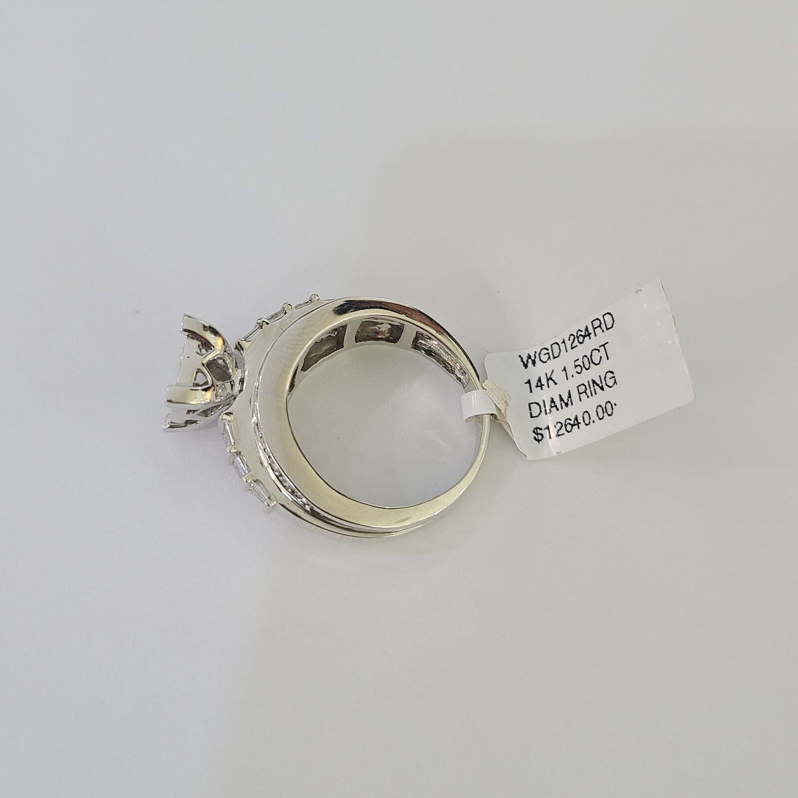 REAL 14k White Gold Diamond Ring Size 10 Wedding Casual Ring Mens Genuine - GoldenlinQ