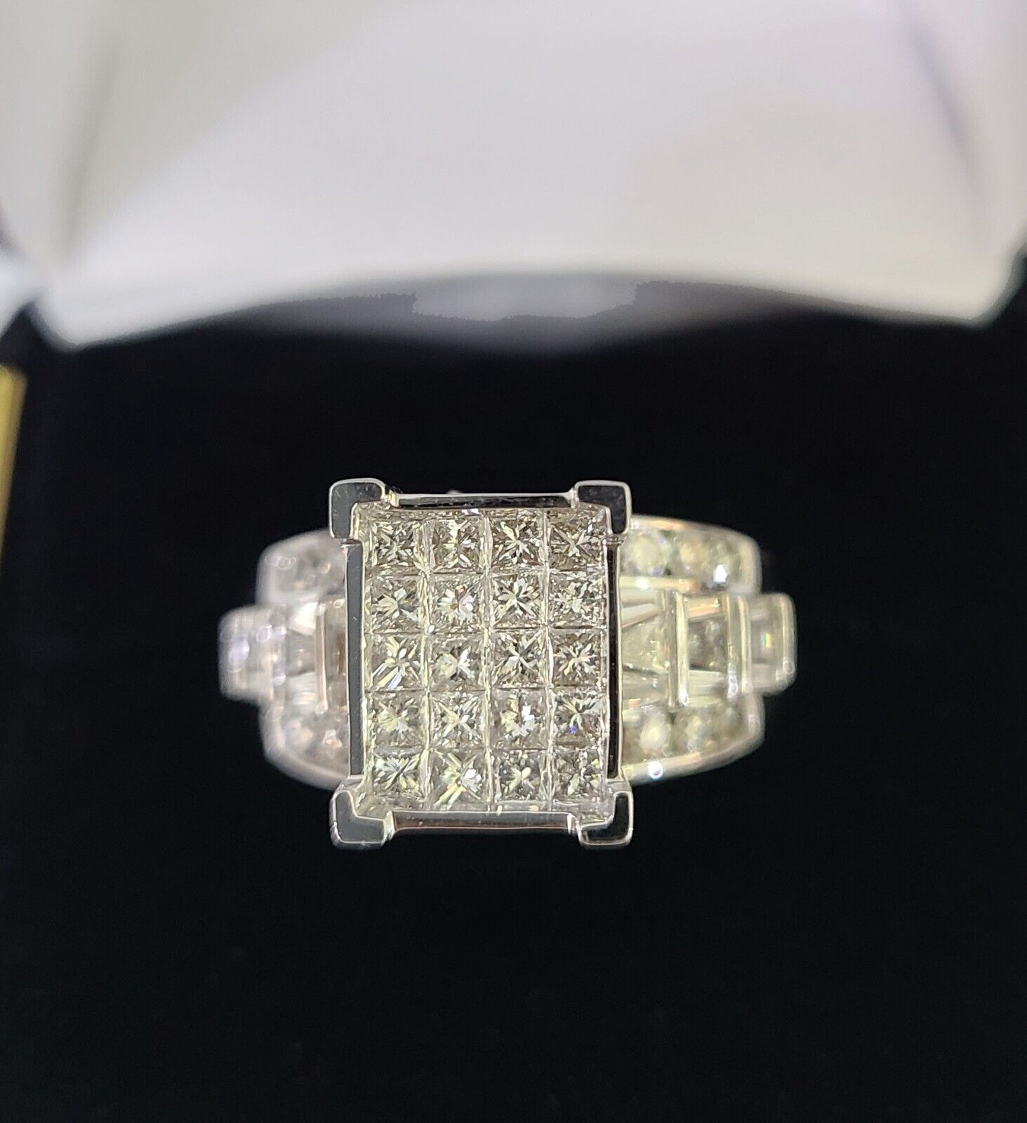 REAL 14k White Gold Diamond Ring Size 10 Wedding Casual Ring Mens Genuine - GoldenlinQ
