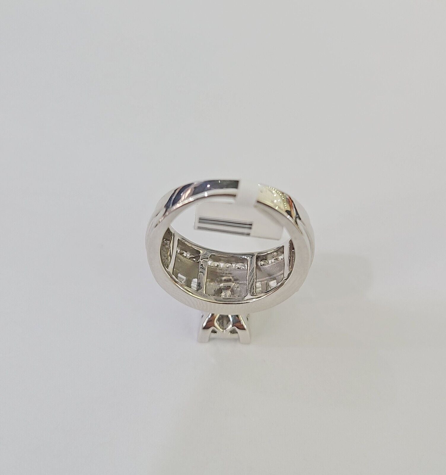 REAL 14k White Gold Diamond Ring Size 10 Wedding Casual Ring Mens Genuine - GoldenlinQ