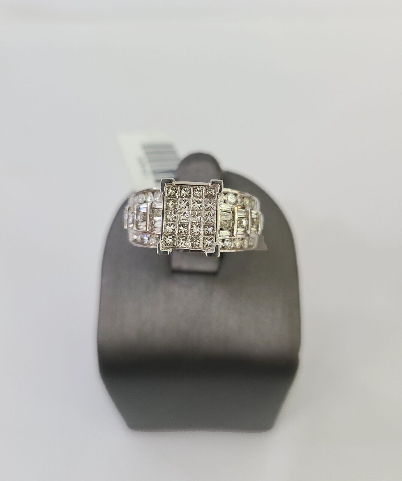 REAL 14k White Gold Diamond Ring Size 10 Wedding Casual Ring Mens Genuine - GoldenlinQ