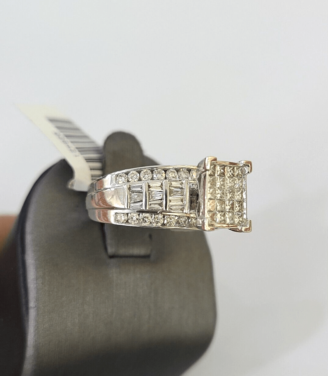 REAL 14k White Gold Diamond Ring Size 10 Wedding Casual Ring Mens Genuine - GoldenlinQ