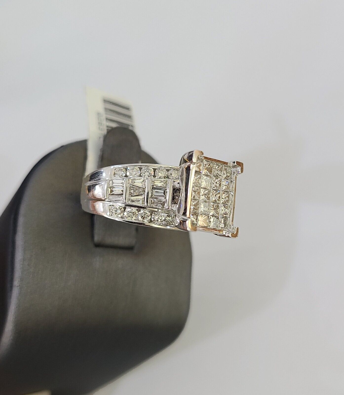 REAL 14k White Gold Diamond Ring Size 10 Wedding Casual Ring Mens Genuine - GoldenlinQ
