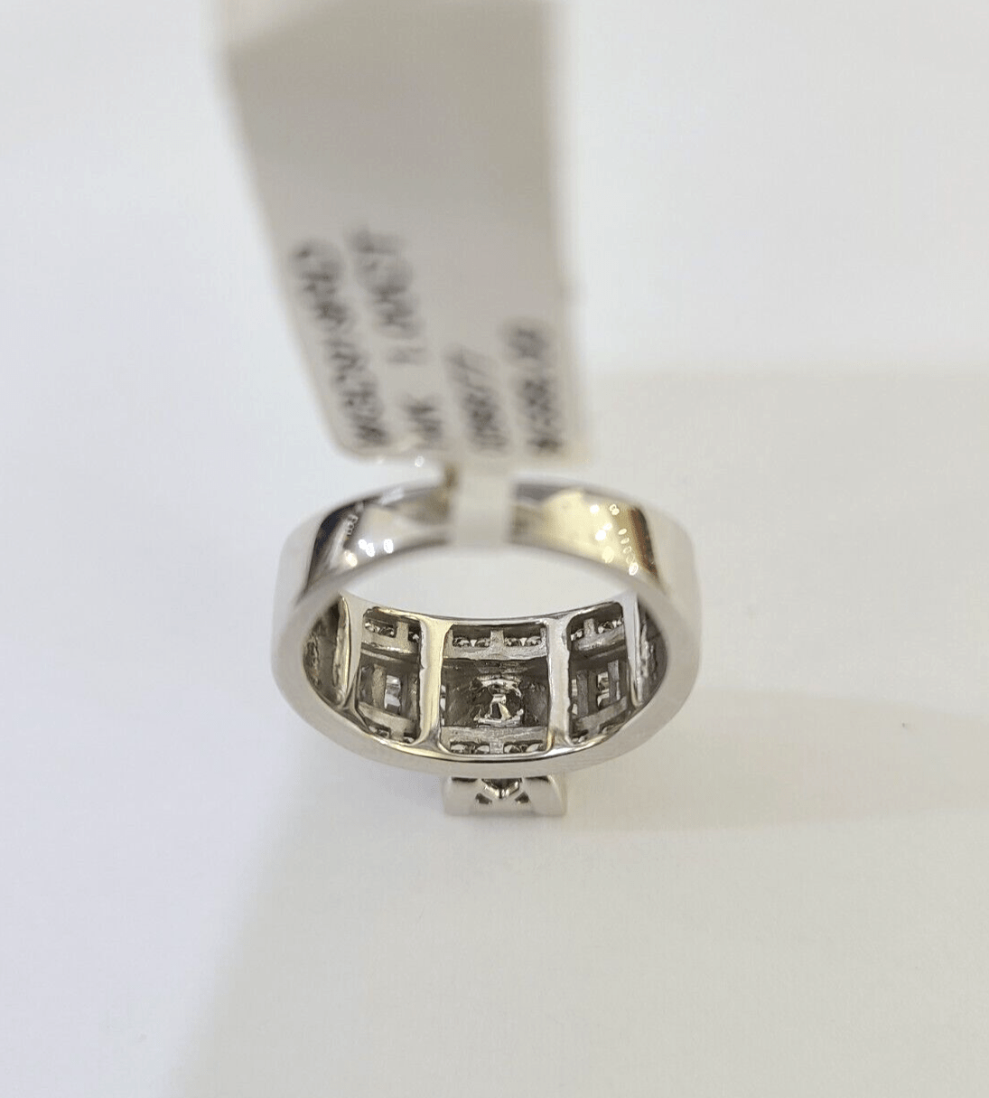 REAL 14k White Gold Diamond Ring Size 7 Wedding Casual Ring Womens Genuine - GoldenlinQ