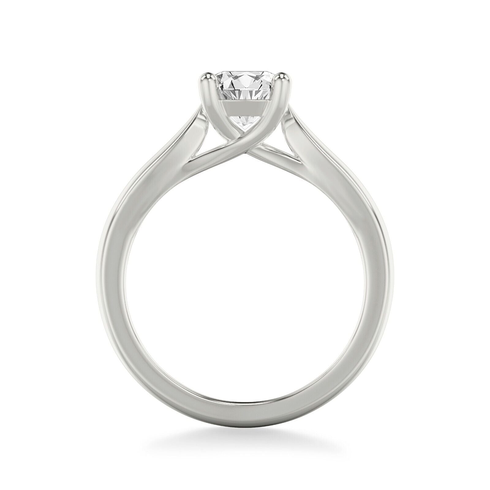 Real 14k White Gold IGI Certified 0.75CT Lab Created Diamond Ring Round VS - GoldenLinQ