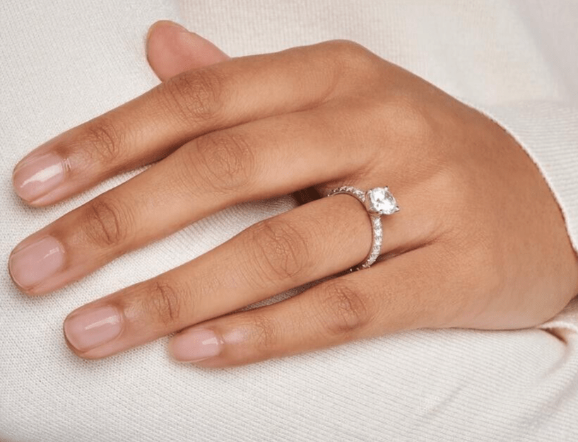Real 14k White Gold IGI Certified 1.25CT Lab Created Diamond Ring Round Shaped - GoldenLinQ