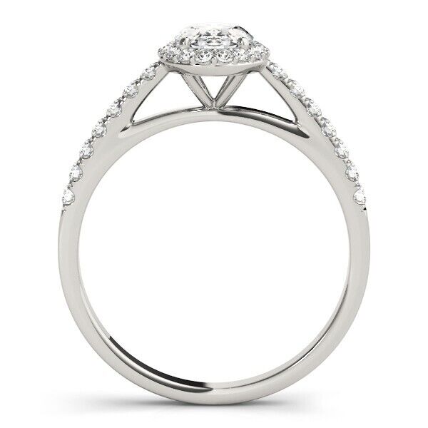 Real 14k White Gold IGI Certified 1.25CT Lab Created VS Diamond Ring Oval Shaped - GoldenLinQ
