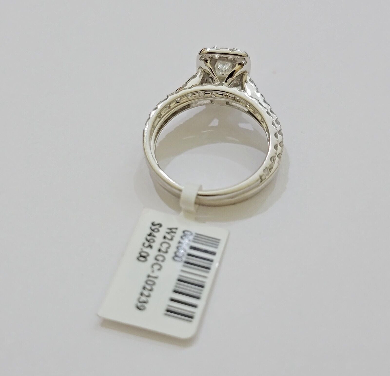 Real 14k White Gold Ring 2CT Diamond Engagement Wedding Ladies Band SET - GoldenlinQ