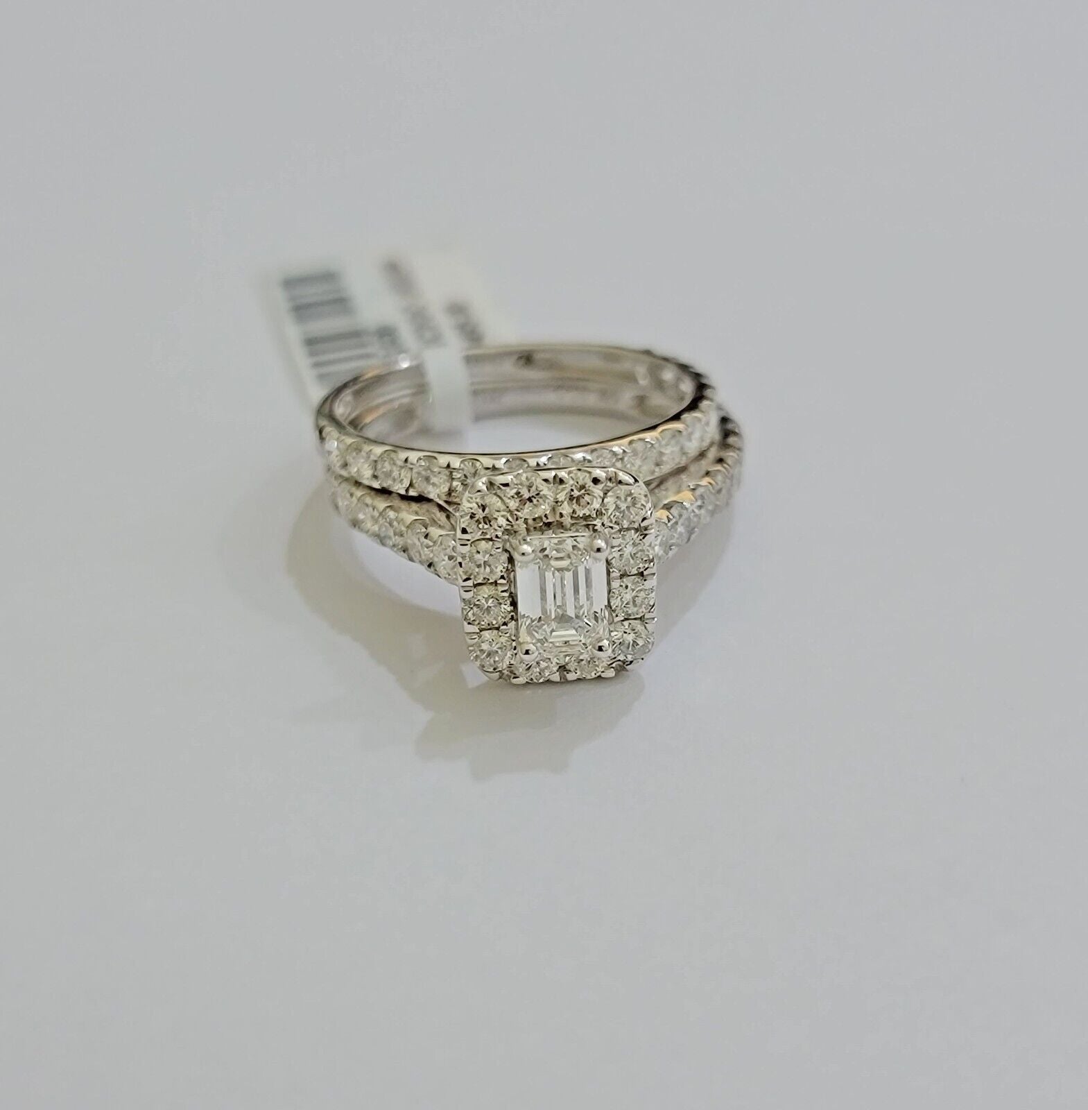 Real 14k White Gold Ring 2CT Diamond Engagement Wedding Ladies Band SET - GoldenlinQ