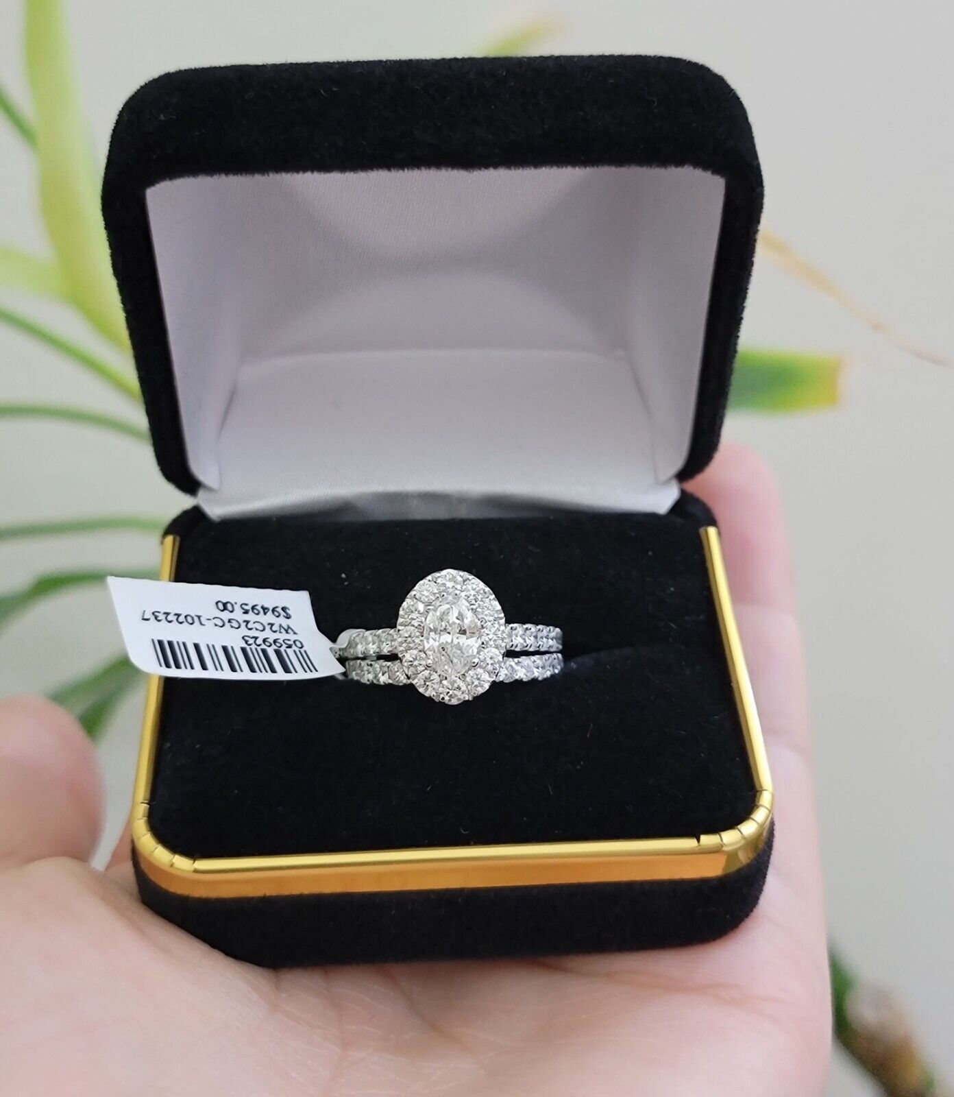 Real 14k White Gold Ring 2CT Diamond Engagement Wedding SET Ladies Women Genuine - GoldenlinQ