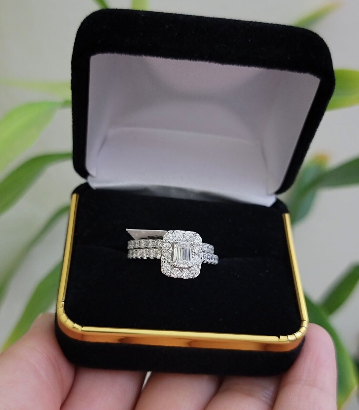 Real 14k White Gold Ring 2CT Diamonds Engagement Wedding Ladies Band SET , Women - GoldenlinQ