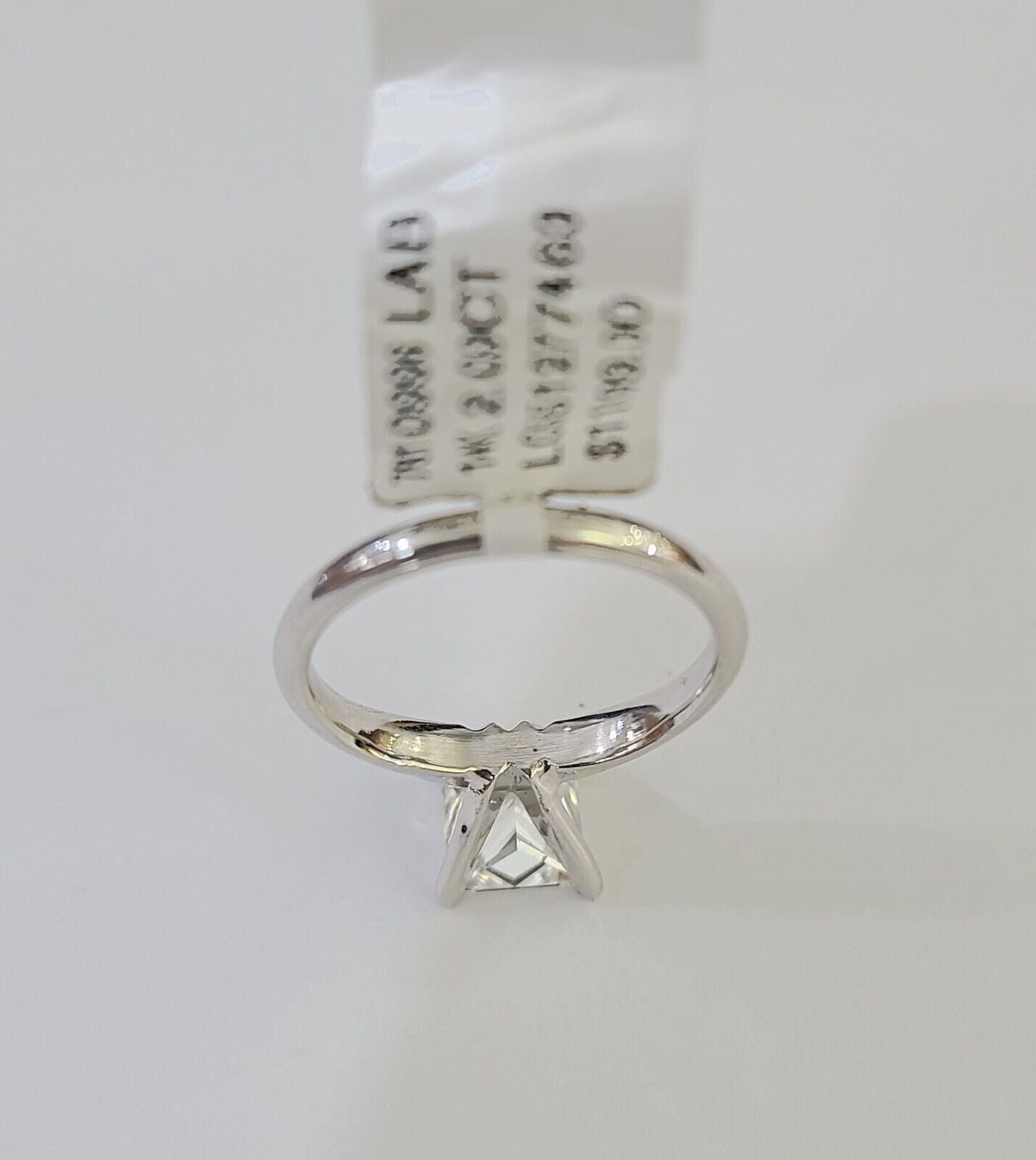 REAL 14k White Gold Square Diamond Ring Lab Created Ladies Wedding Engagement - GoldenlinQ