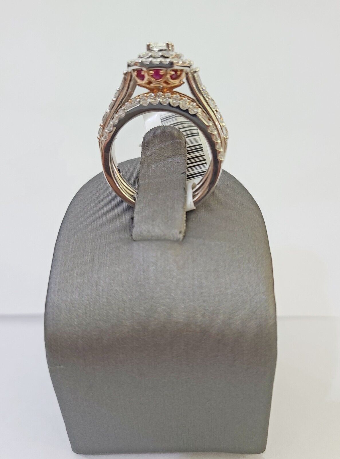 REAL 14k White Rose Gold Diamond Ring Octagonal Shaped Ladies Wedding Engagement - GoldenlinQ