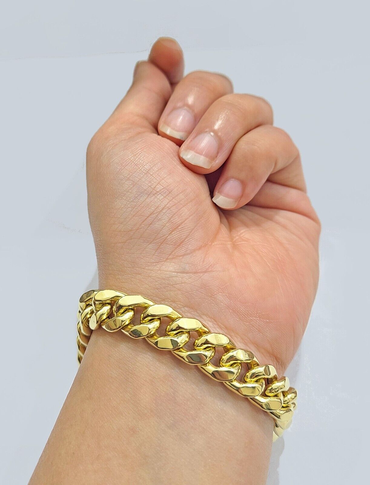 Real 14k Yellow Gold 11mm Miami Cuban Link Bracelet 8.5 ''inch 14kt Unisex - GoldenlinQ