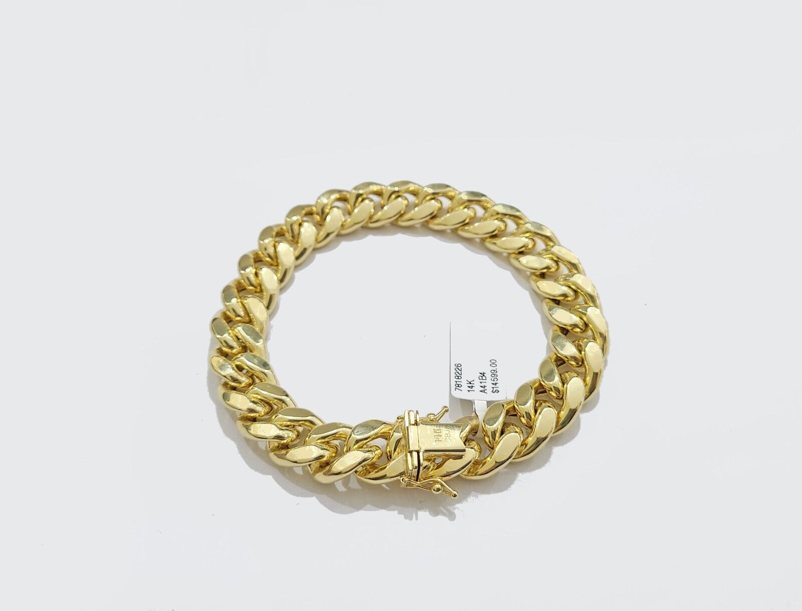 Real 14k Yellow Gold 13mm Miami Cuban Bracelet 9" inch 14kt Unisex Men Women - GoldenlinQ