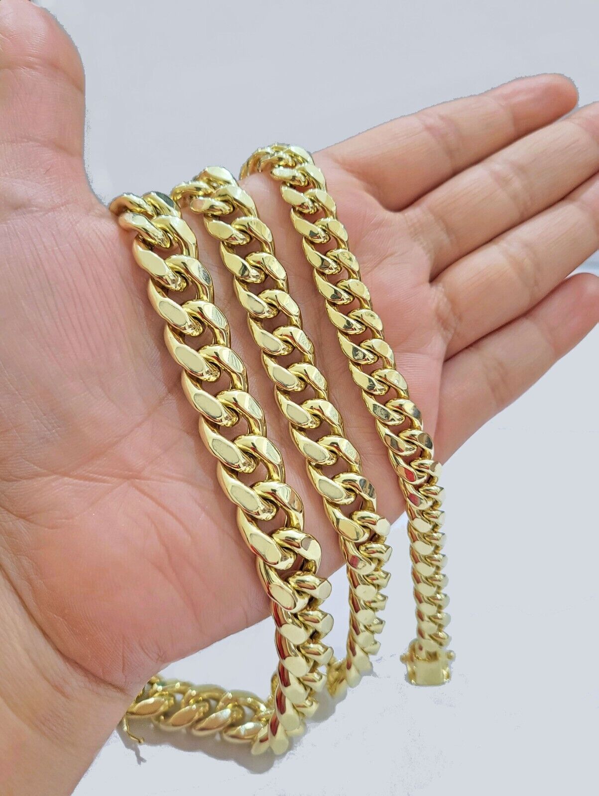 Real 14k Yellow Gold 9mm Miami Cuban Link Bracelet 8.5 ''inch 14kt Unisex - GoldenlinQ