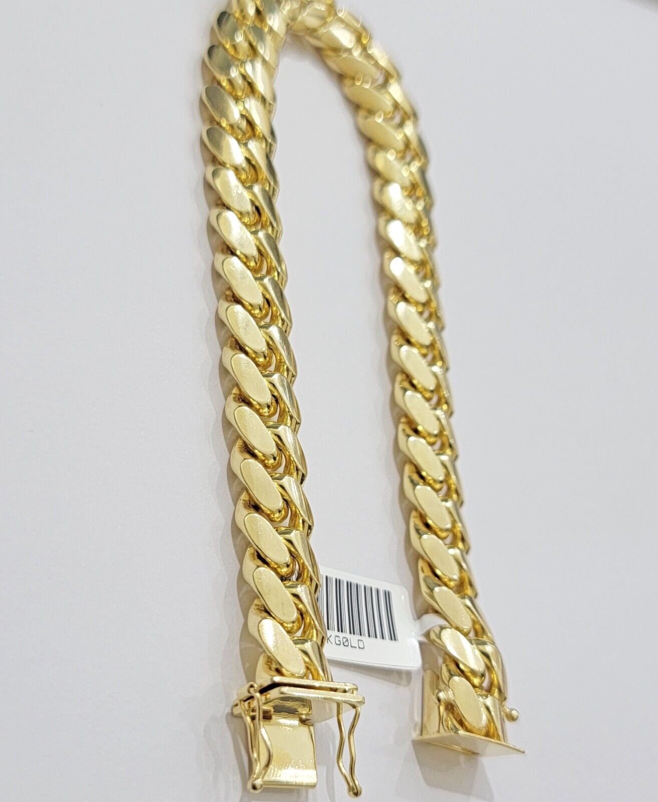 Real 14k Yellow Gold Bracelet 7.5 Inch Solid 9mm Miami cuban Link Men 14kt Heavy - GoldenlinQ