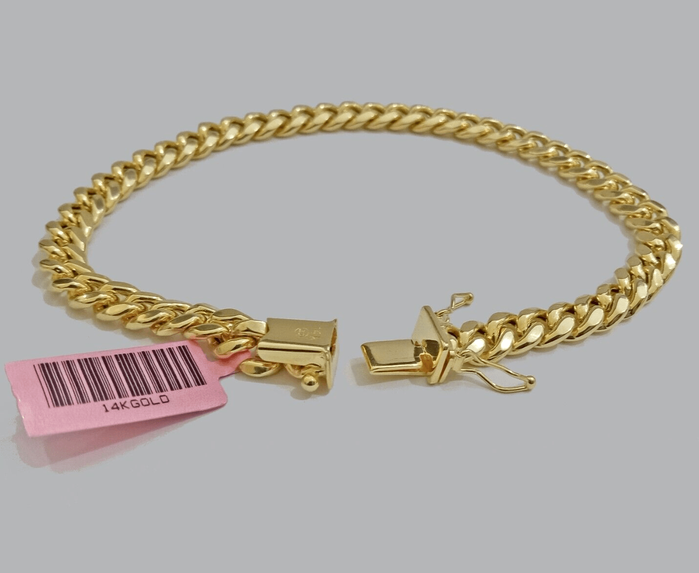 REAL 14k Yellow Gold Bracelet 9 Inch 7mm Miami Cuban Link With Box Lock 14KT - GoldenlinQ