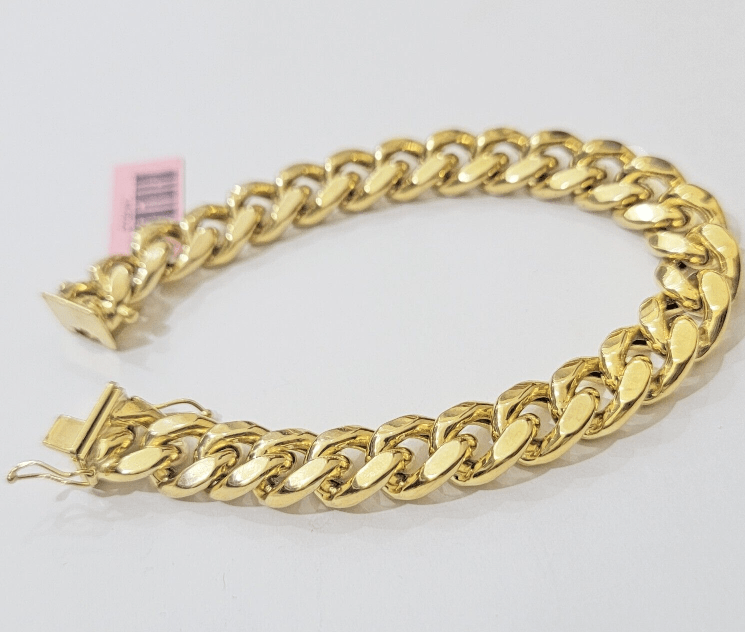 Real 14k Yellow Gold Bracelet 9 Inch Miami Cuban Link Box Clasp For Men's 14KT - GoldenlinQ