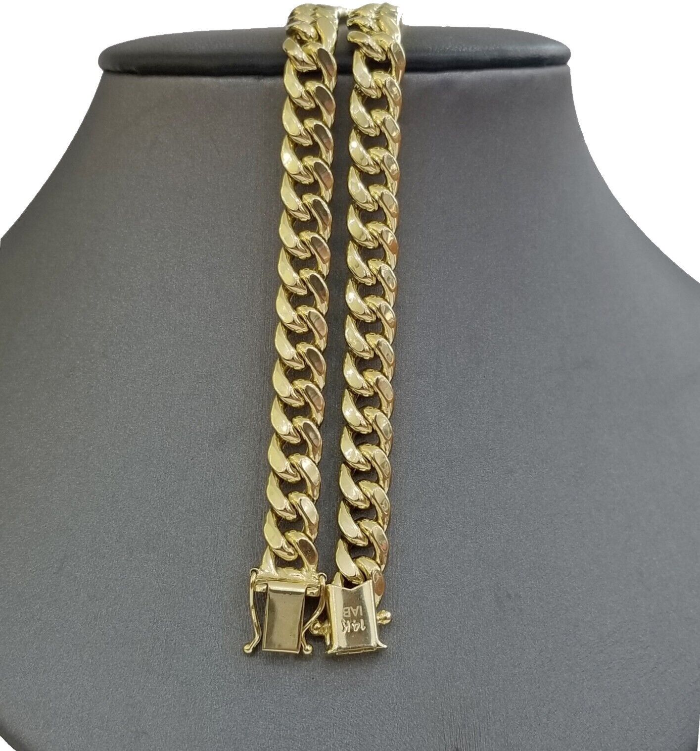 Real 14K Yellow Gold Bracelet Miami Cuban 8" Inch 7mm 14kt Gold Pura Oro - GoldenlinQ