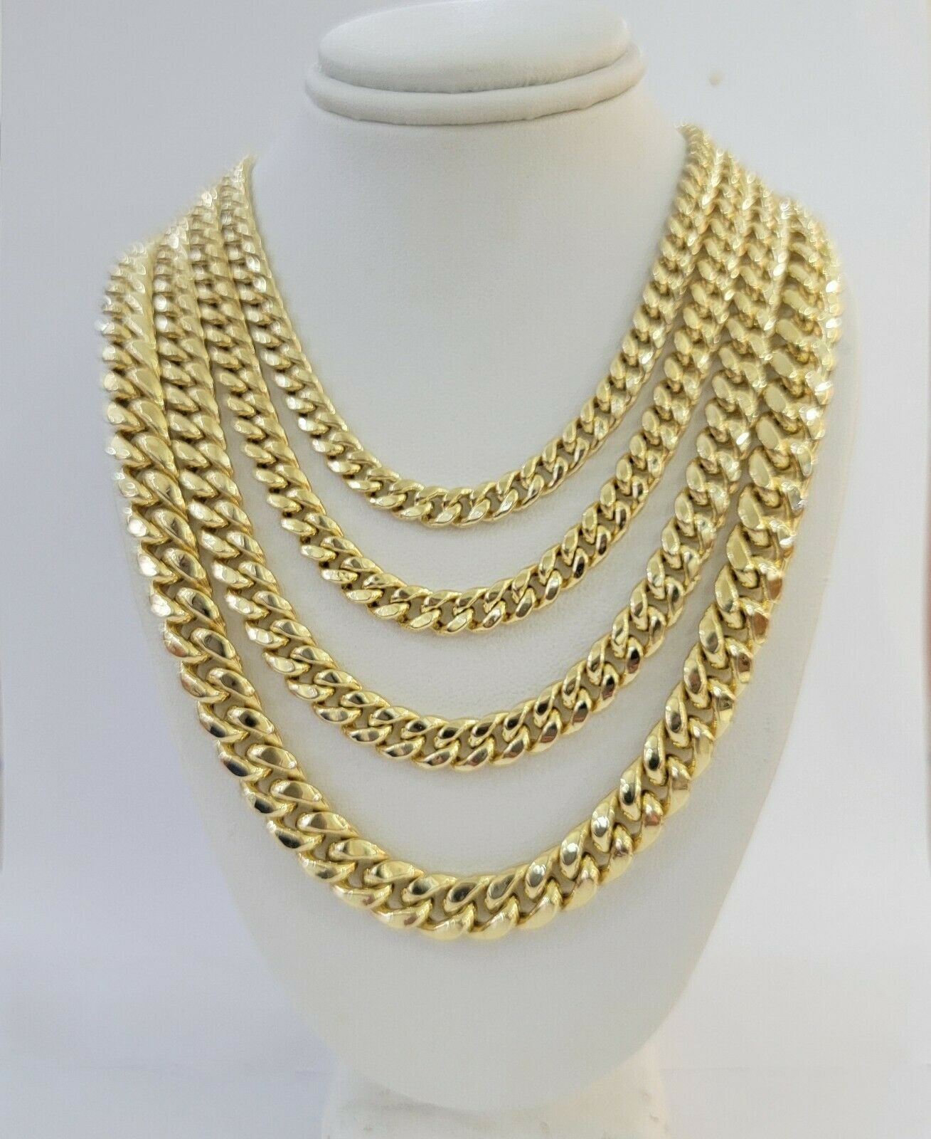 Real 14k Yellow Gold chain Miami Cuban Link Necklace 6mm - 9mm 8" - 30" Inch ,Strong - GoldenlinQ
