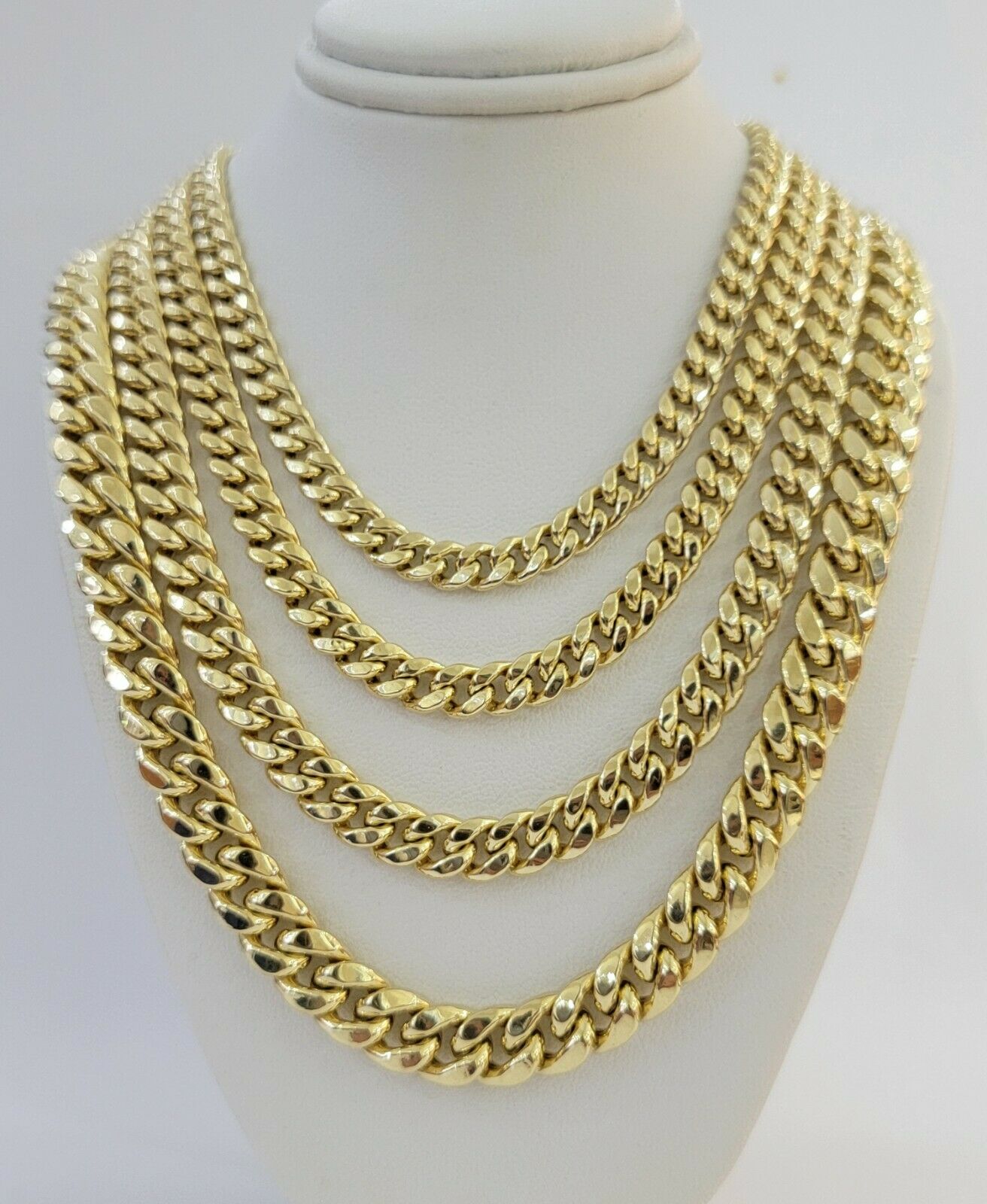 Real 14k Yellow Gold chain Miami Cuban Link Necklace 6mm - 9mm 8" - 30" Inch ,Strong - GoldenlinQ
