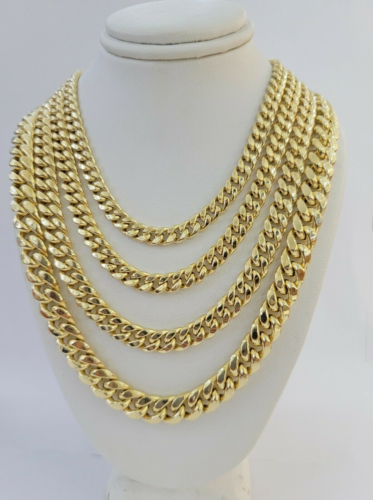 Real 14k Yellow Gold chain Miami Cuban Link Necklace 6mm - 9mm 8" - 30" Inch ,Strong - GoldenlinQ