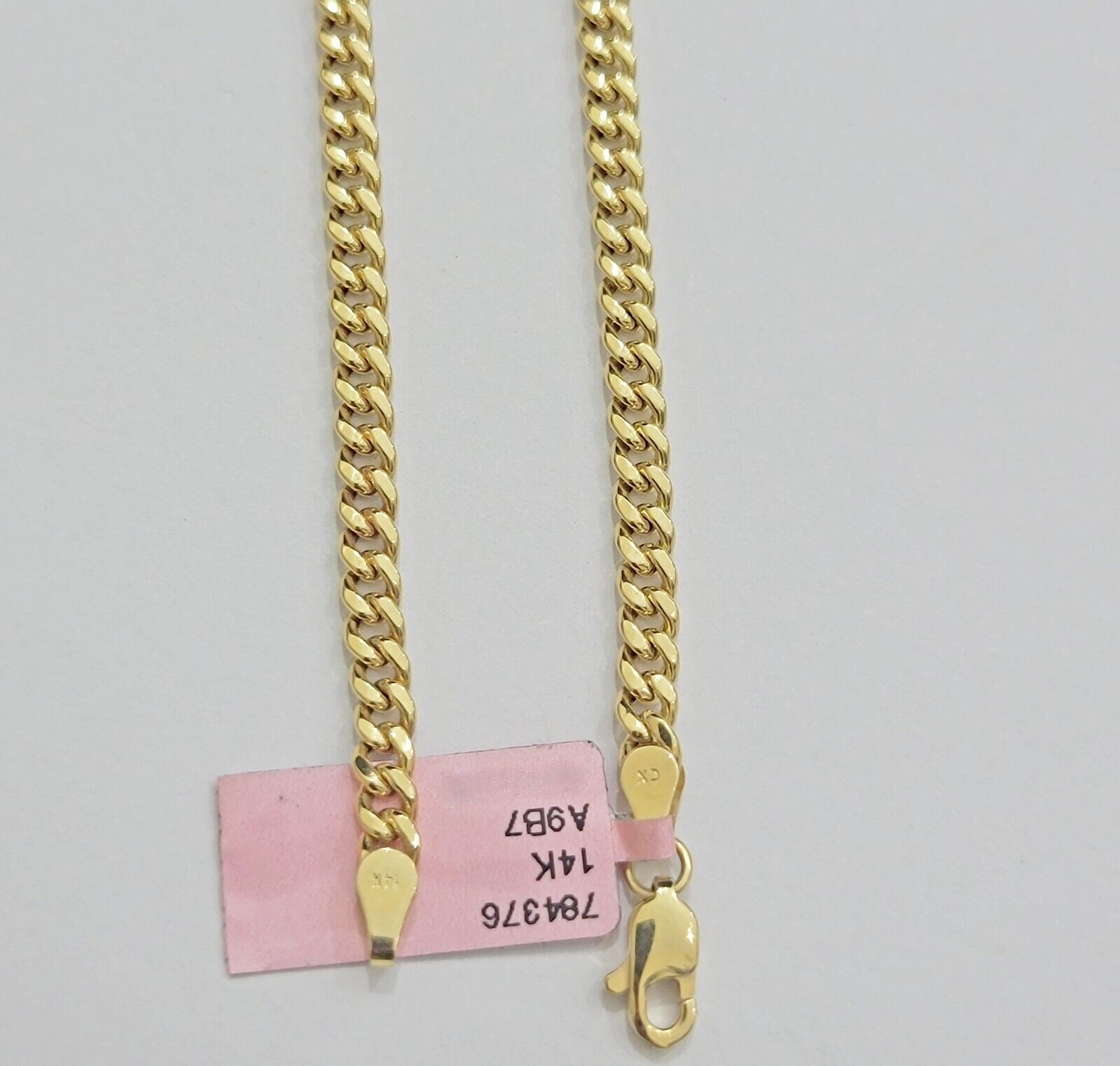 Real 14K Yellow Gold Chain Necklace Miami Cuban Link Chain 4.5mm 18" - 26'' Inch - GoldenlinQ