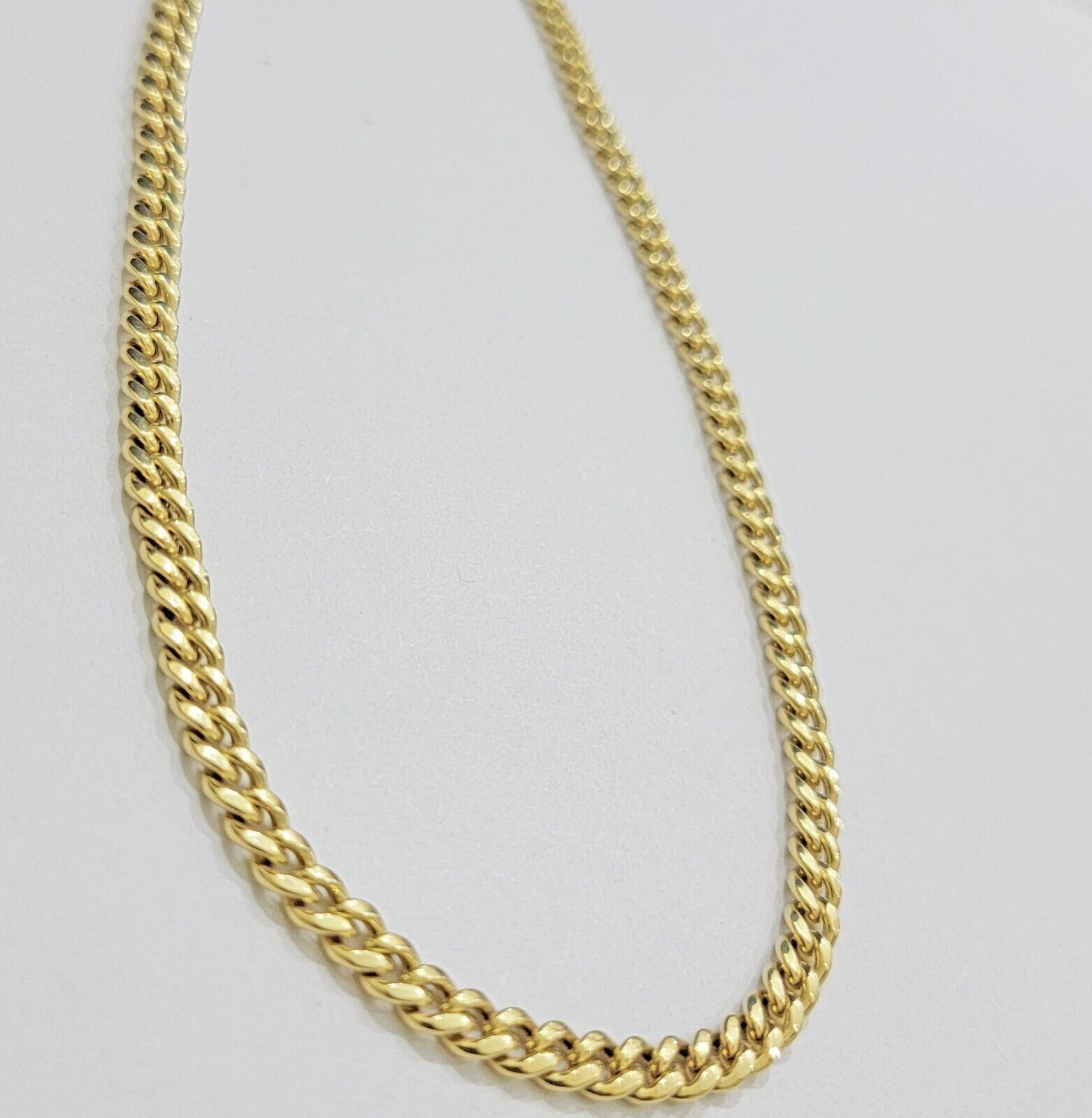 Real 14K Yellow Gold Chain Necklace Miami Cuban Link Chain 4.5mm 18" - 26'' Inch - GoldenlinQ
