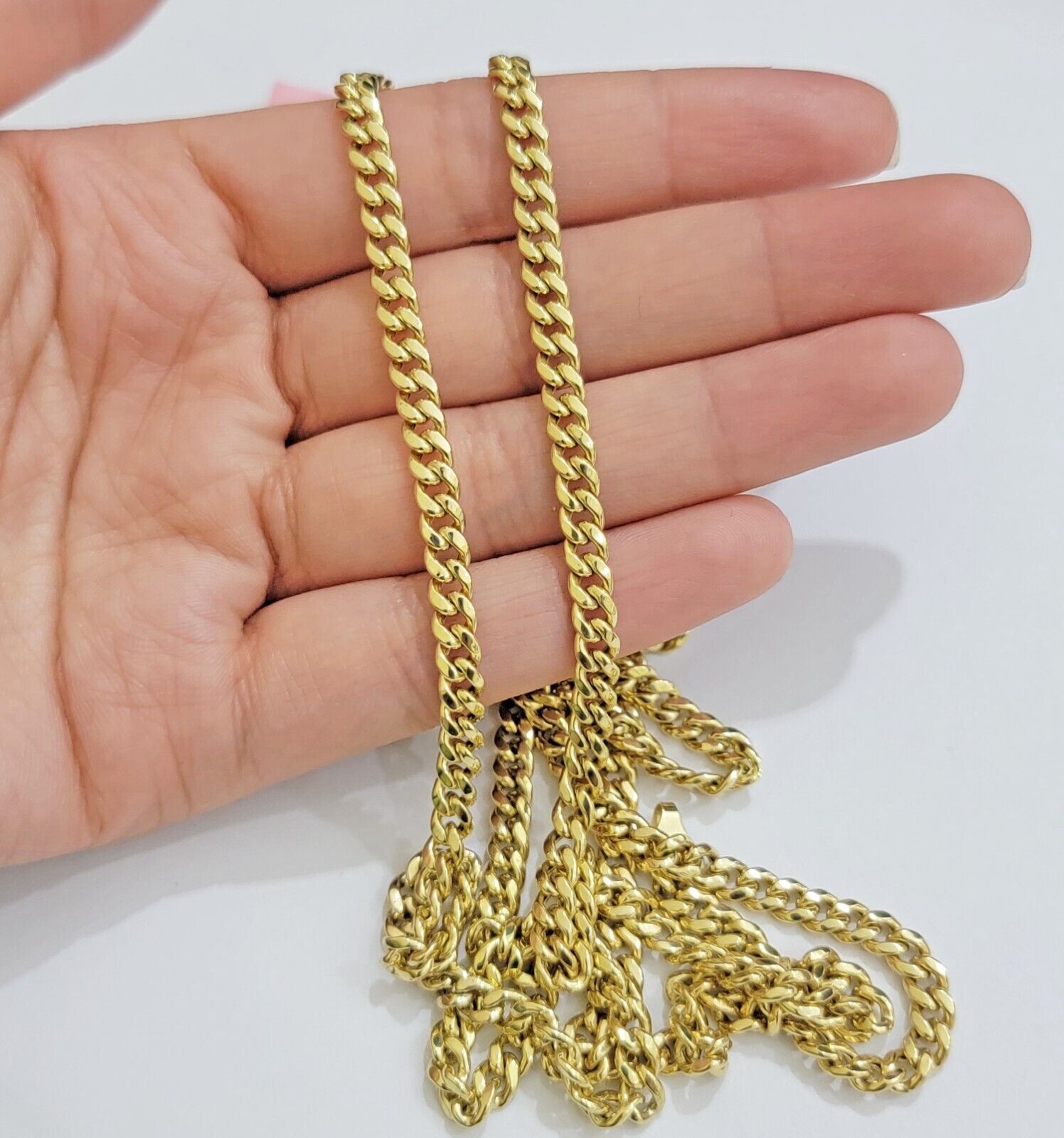 Real 14K Yellow Gold Chain Necklace Miami Cuban Link Chain 4.5mm 18" - 26'' Inch - GoldenlinQ