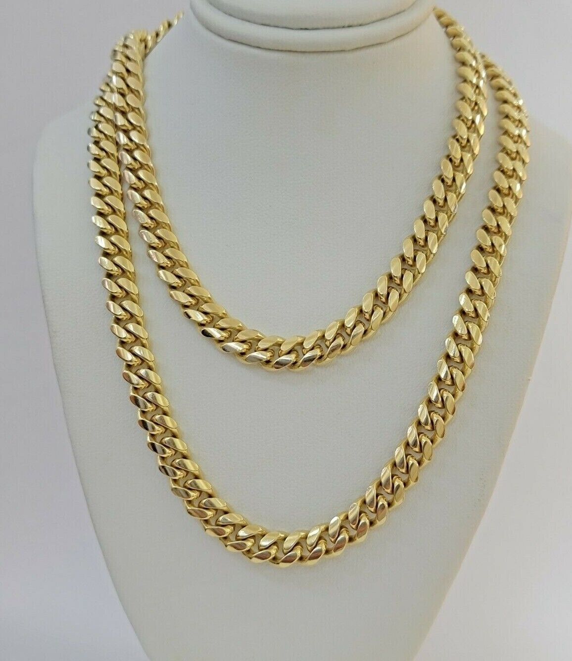 Real 14k Yellow Gold Chain Solid Miami Cuban Link Chain Necklace 18" - 30" 5mm - 9mm - GoldenlinQ