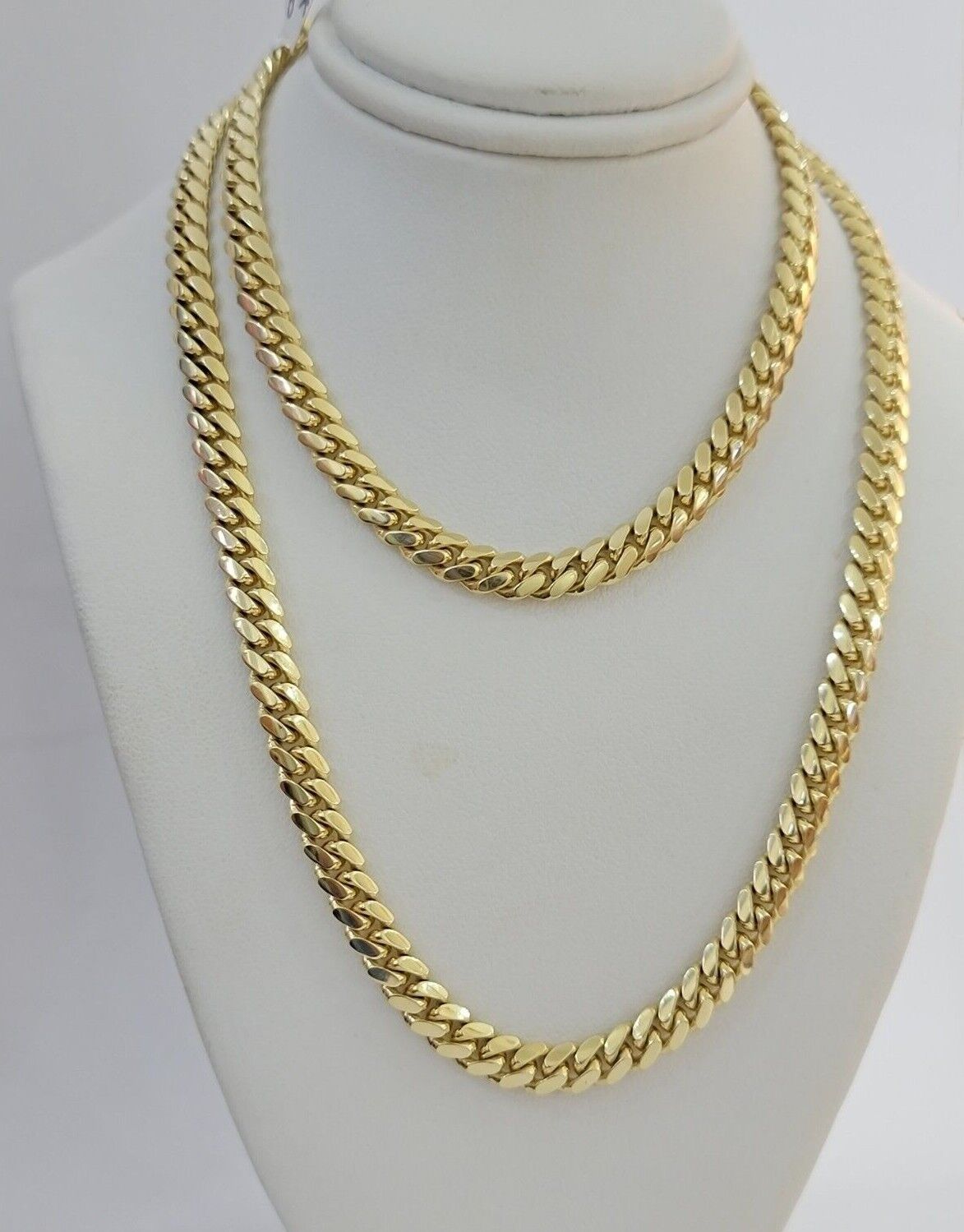 Real 14k Yellow Gold Chain Solid Miami Cuban Link Chain Necklace 18" - 30" 5mm - 9mm - GoldenlinQ
