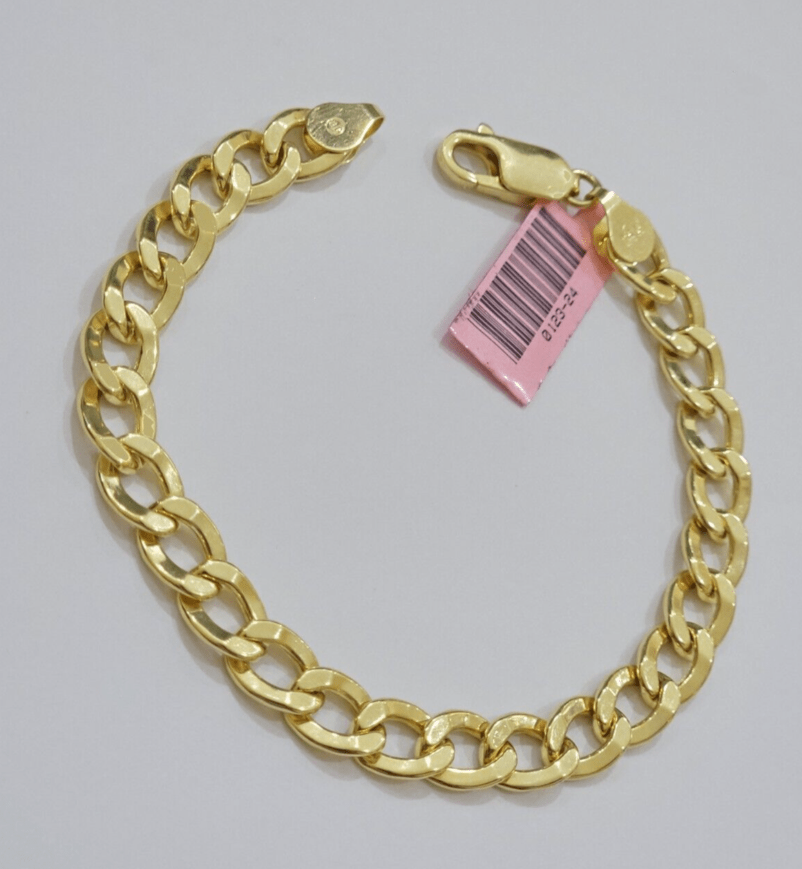 Real 14k Yellow Gold Cuban Curb Bracelet 8mm 8 Inch Lobster Clasp 14 KT New SALE - GoldenlinQ