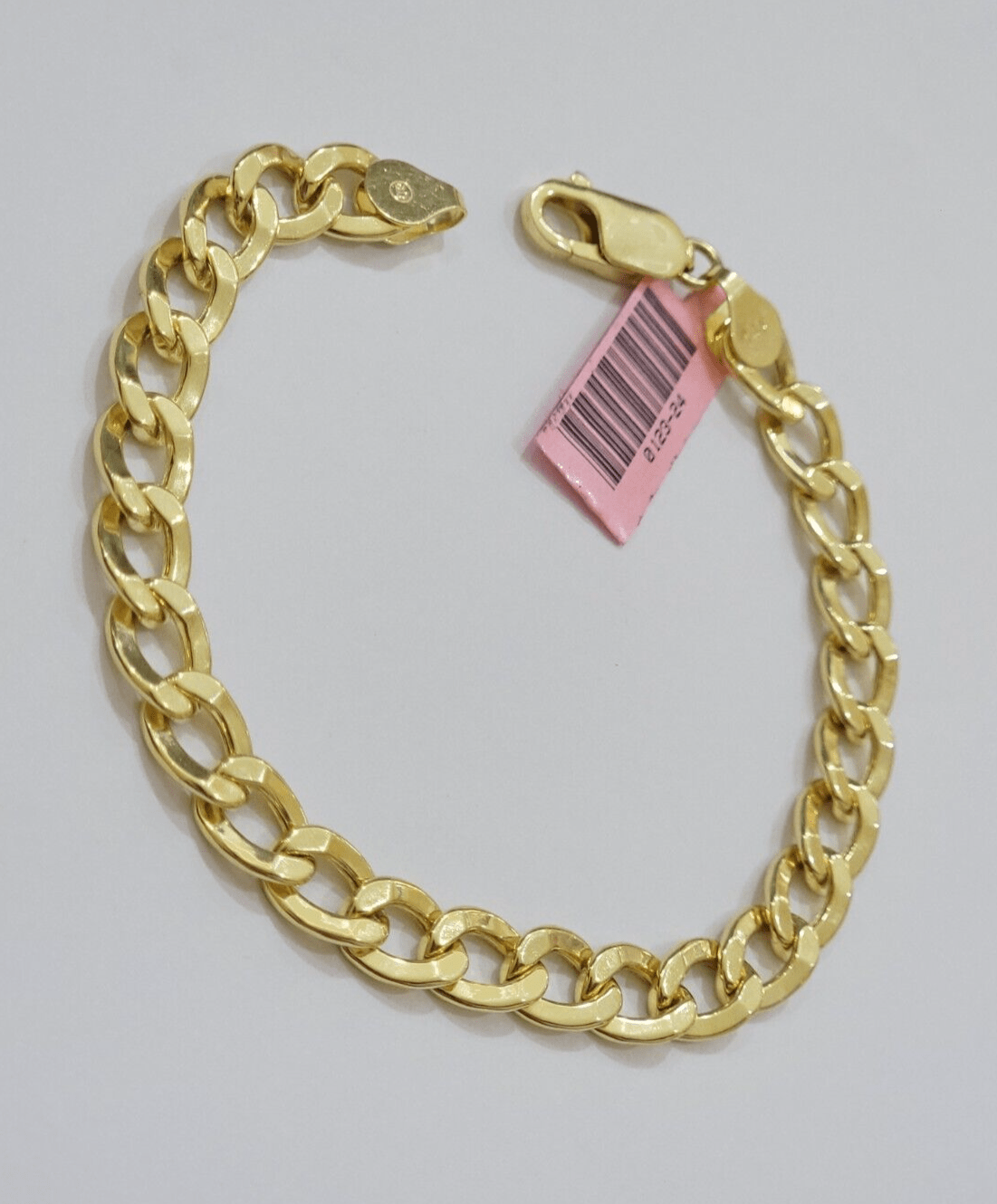 Real 14k Yellow Gold Cuban Curb Bracelet 8mm 8 Inch Lobster Clasp 14 KT New SALE - GoldenlinQ