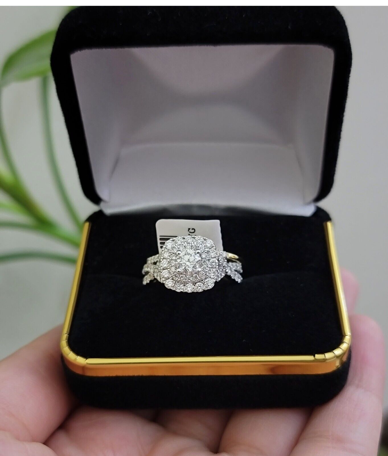 Real 14k Yellow Gold Diamond 1.5CT Ring band SET Ladies Women Engagement Wedding - GoldenlinQ