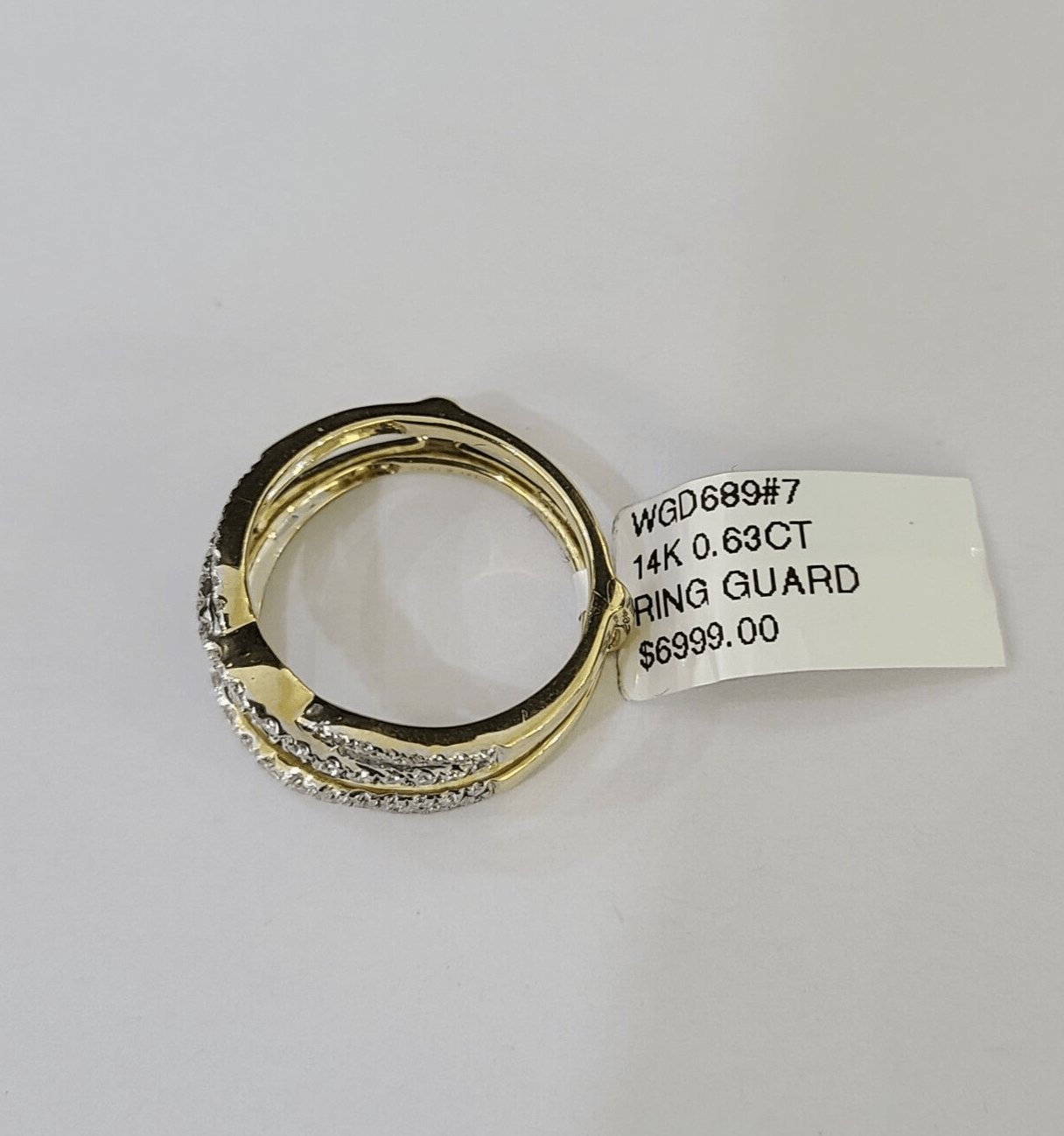 Real 14k Yellow Gold Diamond Ladies Ring Enhancer Guard Wrap Engagement Wedding - GoldenlinQ