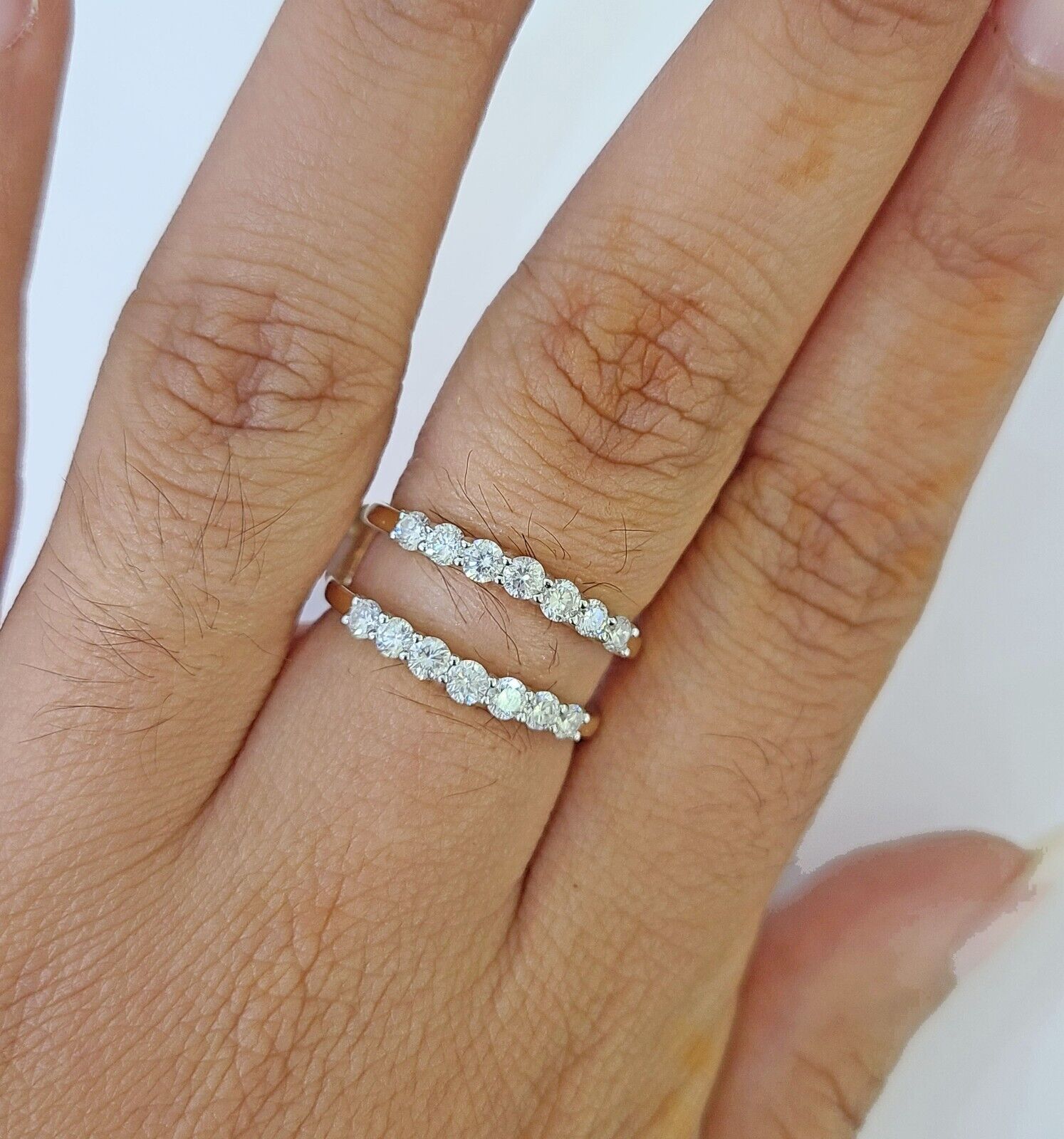 Real 14k Yellow Gold Diamond Ladies Ring Enhancer Guard Wrap Engagement Wedding - GoldenlinQ