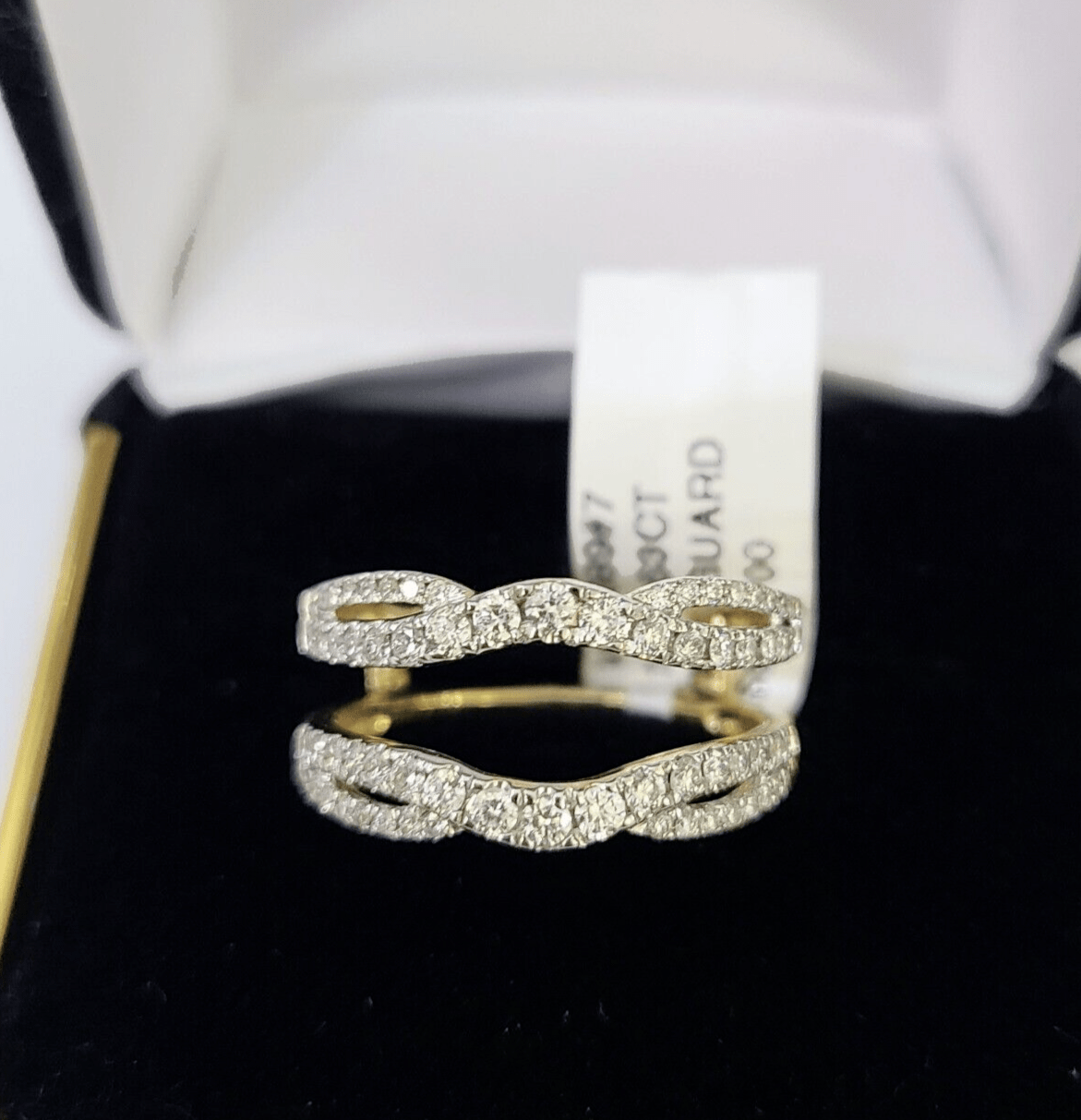 Real 14k Yellow Gold Diamond Ladies Ring Enhancer Guard Wrap Engagement Wedding - GoldenlinQ