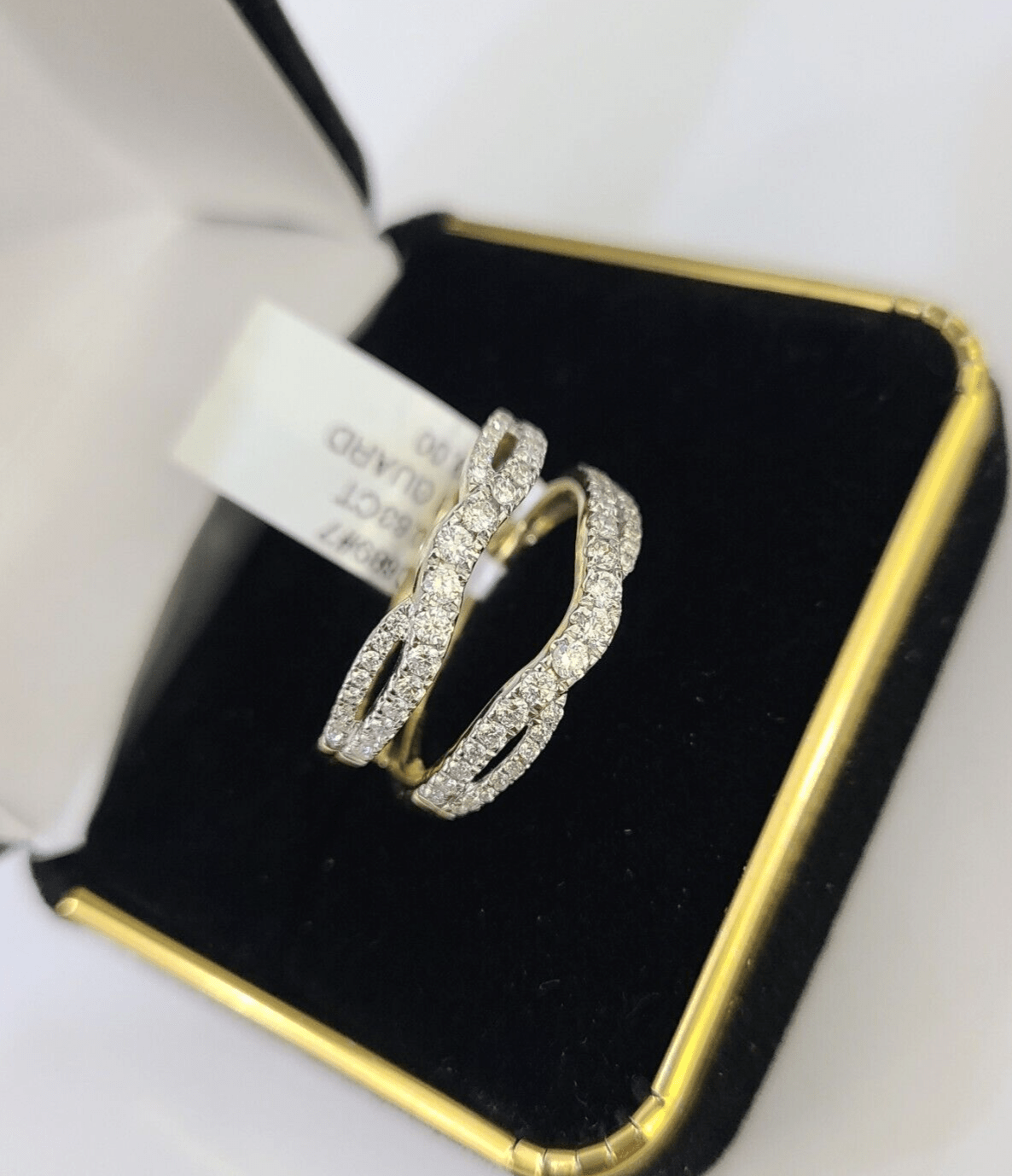 Real 14k Yellow Gold Diamond Ladies Ring Enhancer Guard Wrap Engagement Wedding - GoldenlinQ