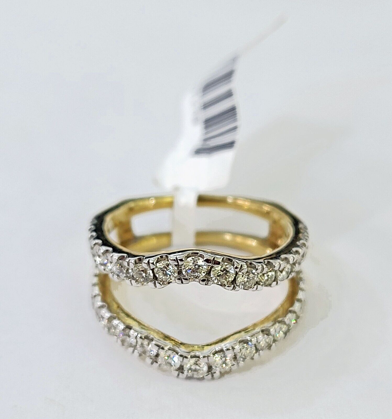 Real 14k Yellow Gold Diamond Ladies Ring Enhancer Guard Wrap Engagement Wedding - GoldenlinQ