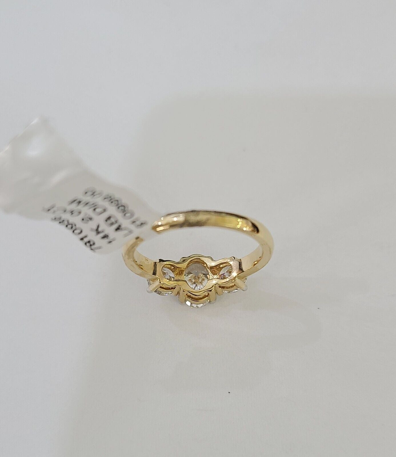 Real 14k Yellow Gold Diamond Ladies Ring Lab Created Women Engagement Wedding - GoldenlinQ
