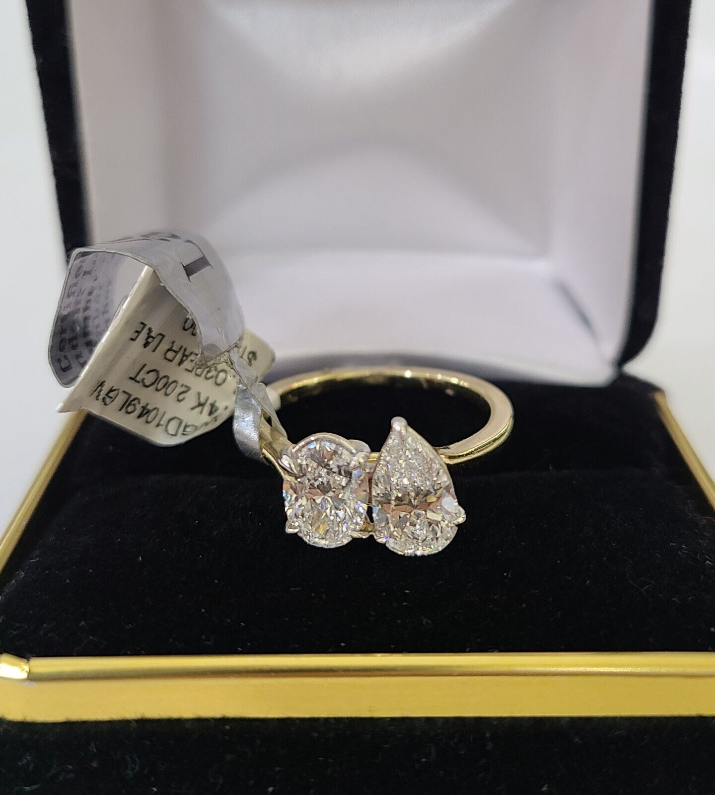 Real 14k Yellow Gold Diamond Ladies Ring Lab Created Women Engagement Wedding - GoldenlinQ