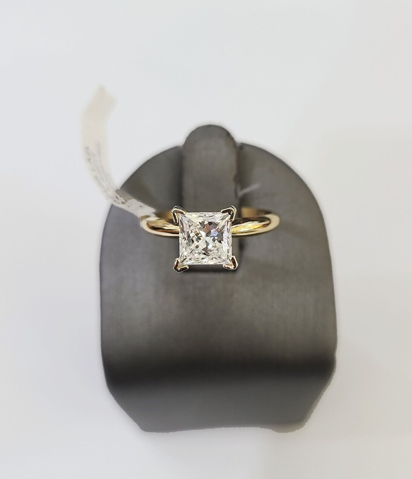 Real 14k Yellow Gold Diamond Ladies Ring Lab Created Women Engagement Wedding - GoldenlinQ