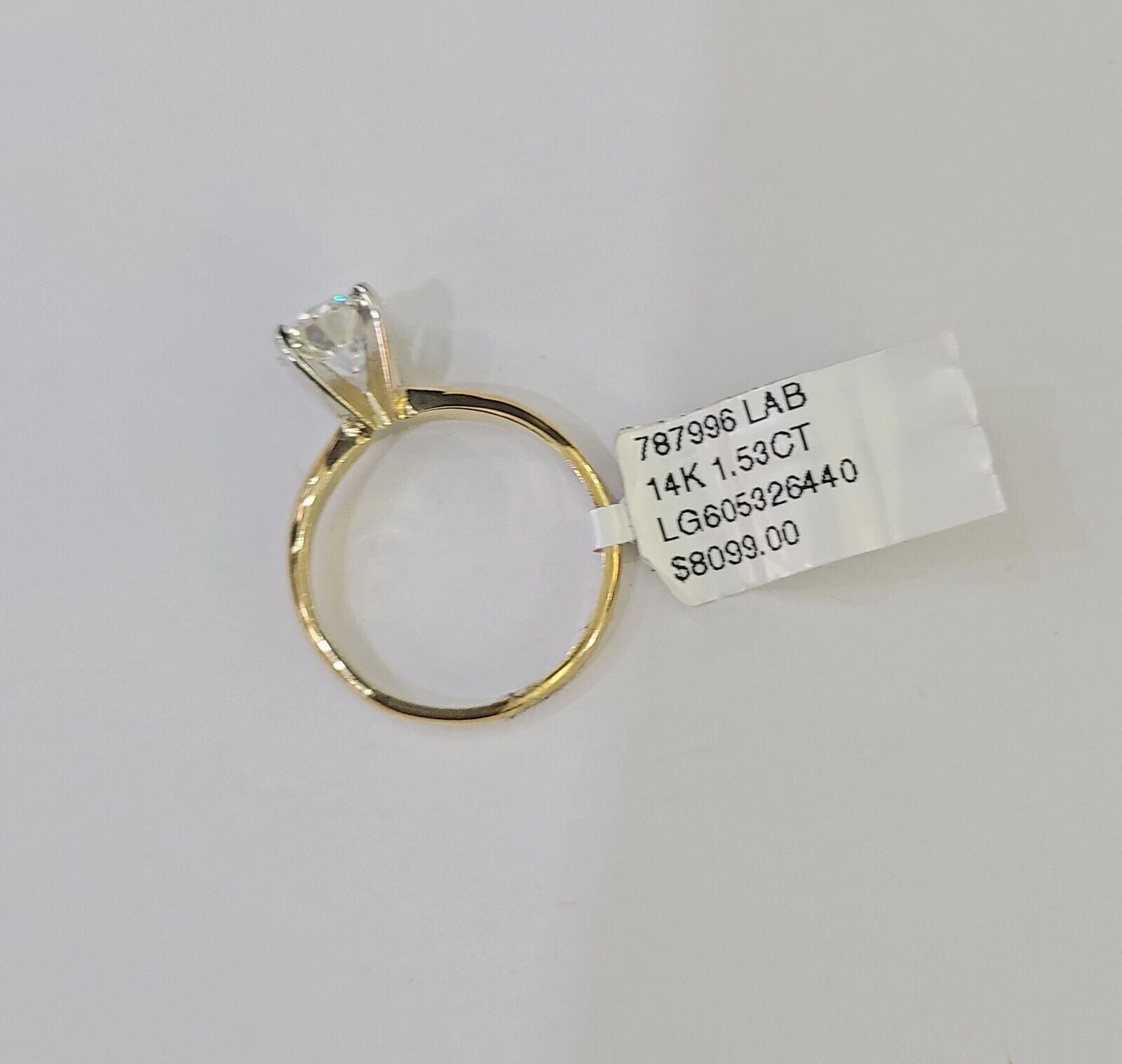 Real 14k Yellow Gold Diamond Ladies Ring Lab Created Women Engagement Wedding - GoldenlinQ