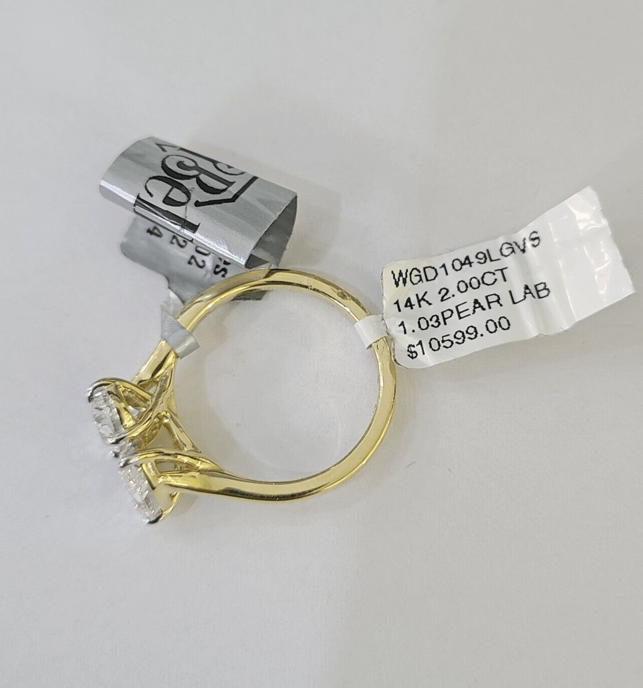 Real 14k Yellow Gold Diamond Ladies Ring Lab Created Women Engagement Wedding - GoldenlinQ