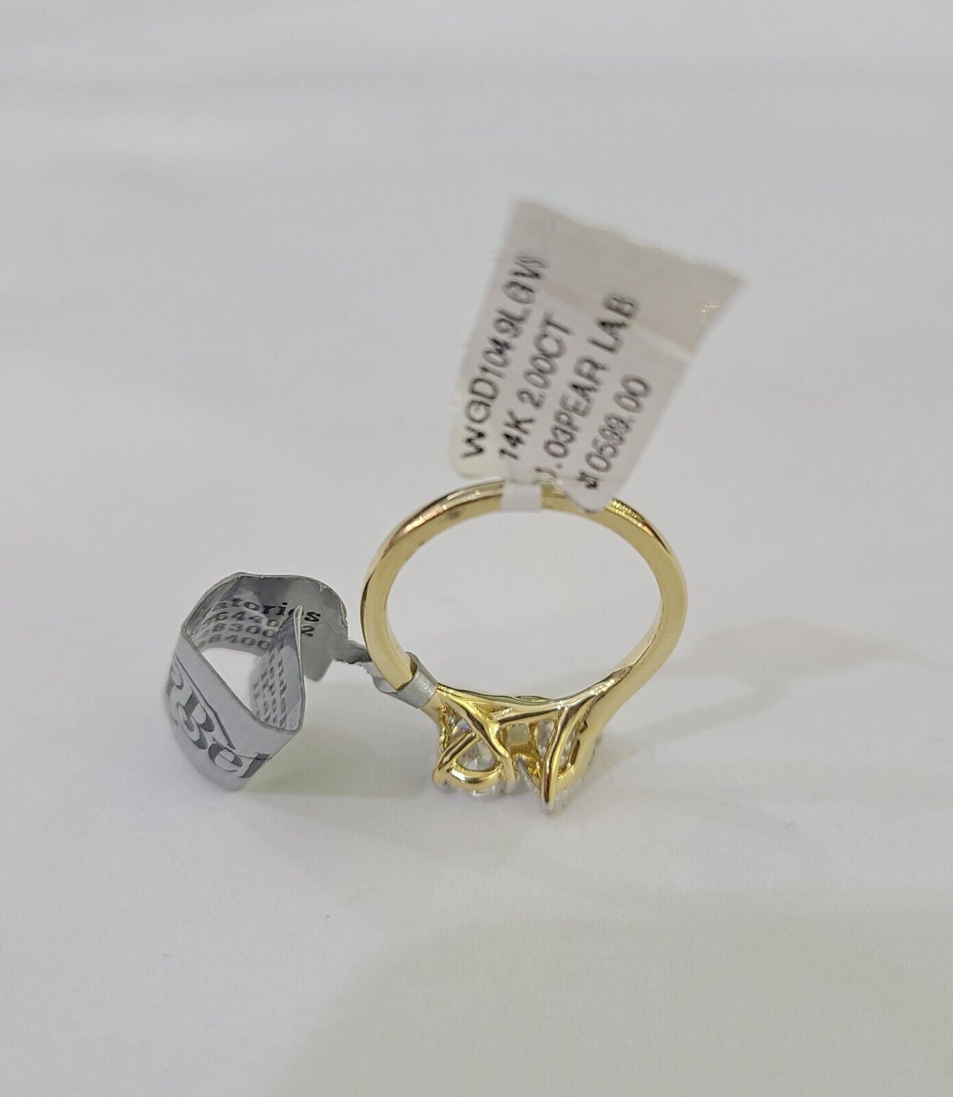 Real 14k Yellow Gold Diamond Ladies Ring Lab Created Women Engagement Wedding - GoldenlinQ