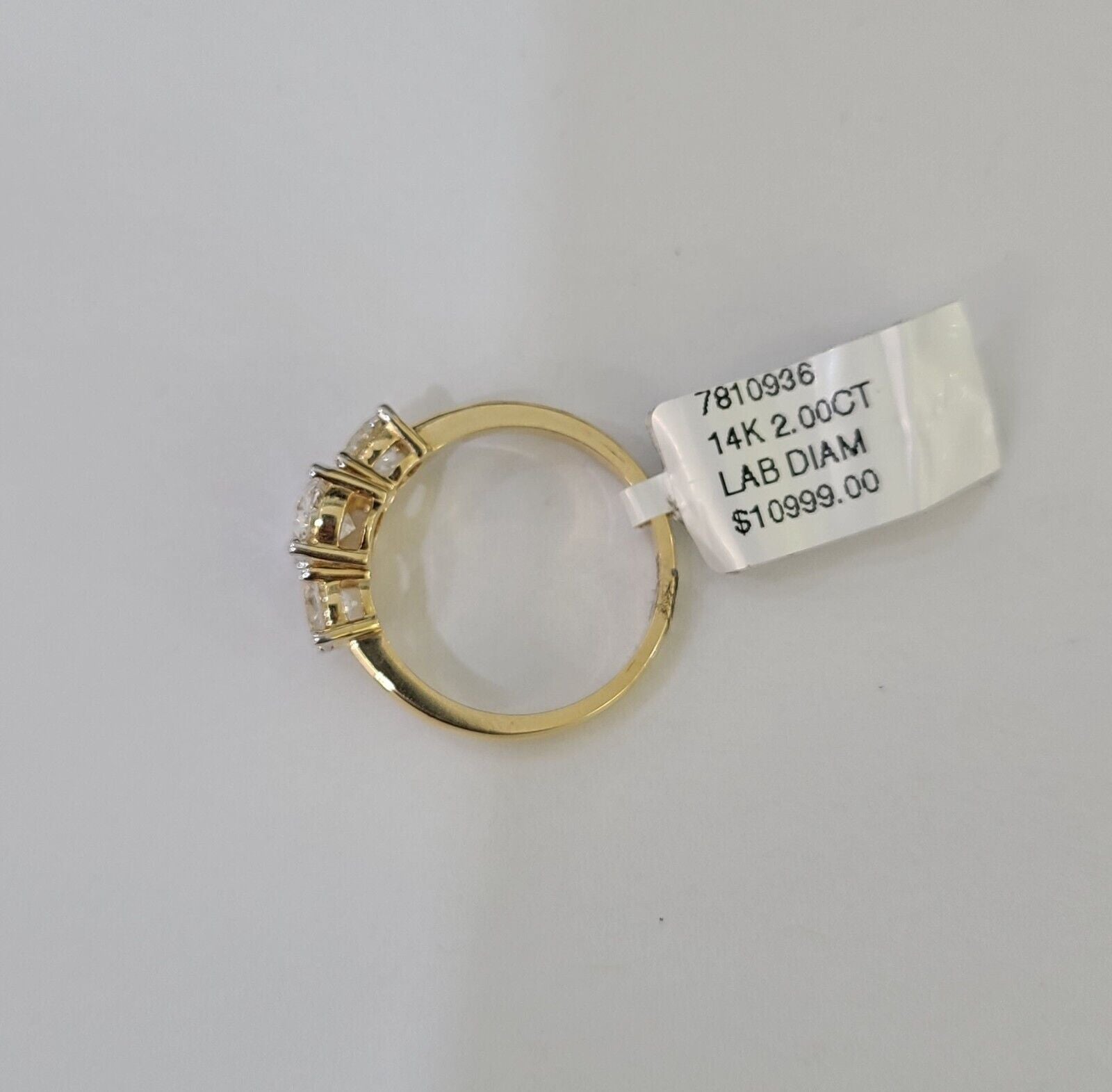 Real 14k Yellow Gold Diamond Ladies Ring Lab Created Women Engagement Wedding - GoldenlinQ