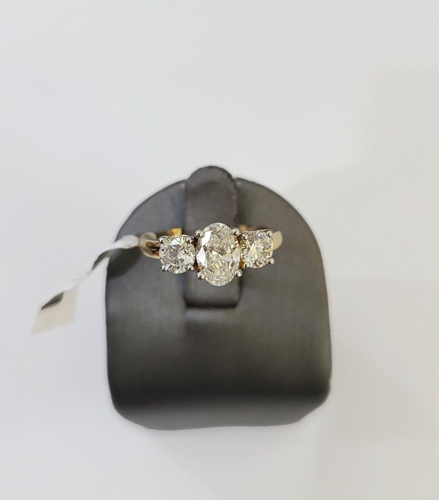 Real 14k Yellow Gold Diamond Ladies Ring Lab Created Women Engagement Wedding - GoldenlinQ