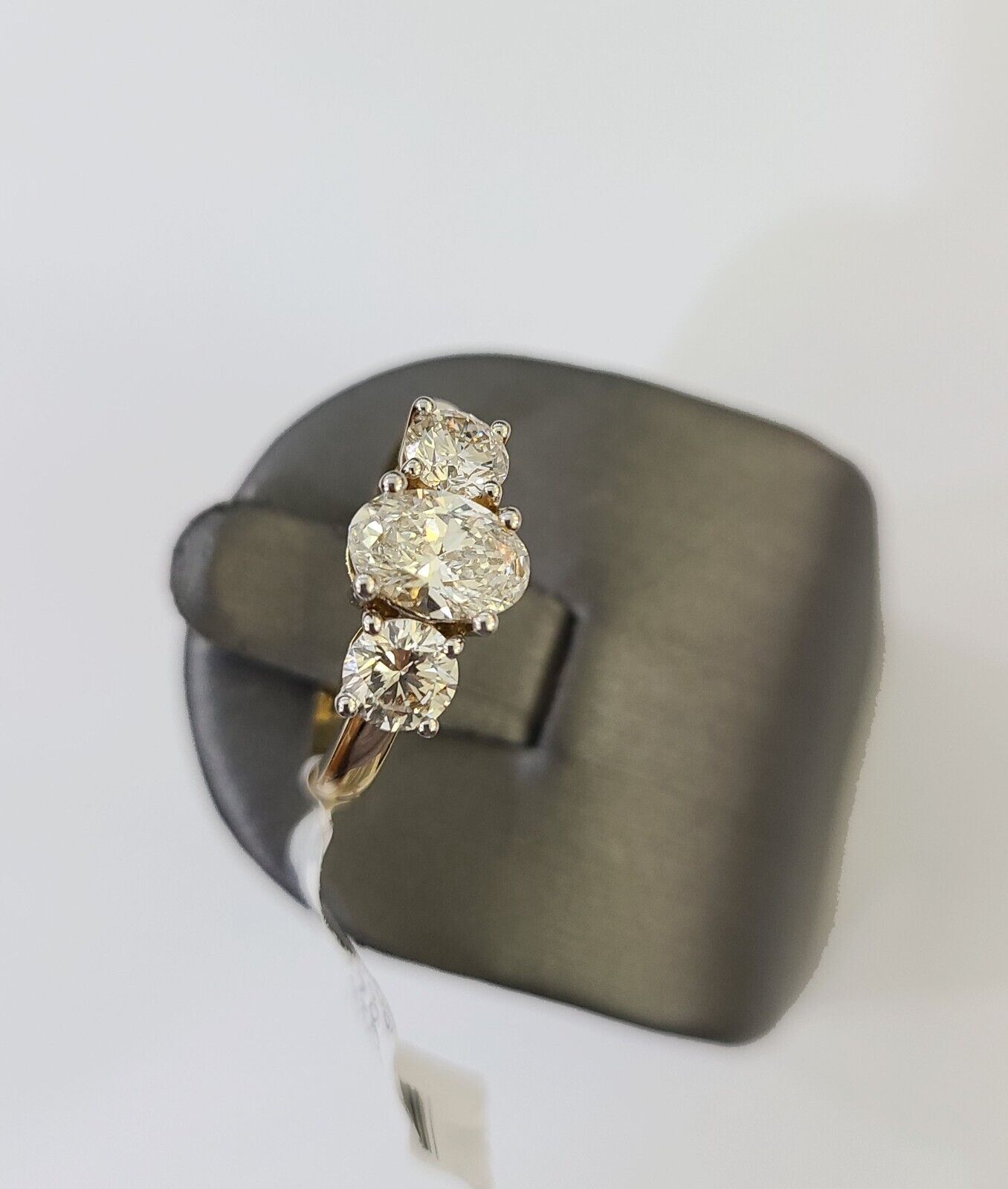 Real 14k Yellow Gold Diamond Ladies Ring Lab Created Women Engagement Wedding - GoldenlinQ