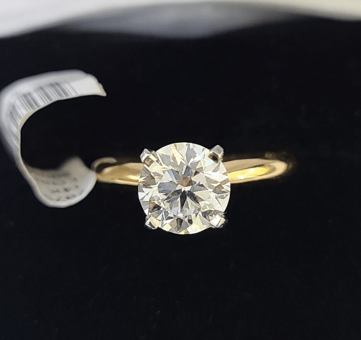 Real 14k Yellow Gold Diamond Ladies Ring Lab Created Women Engagement Wedding - GoldenlinQ